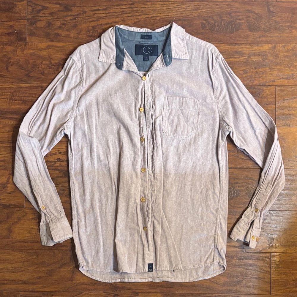 EVEN TIDE Beige Button-Up Shirt